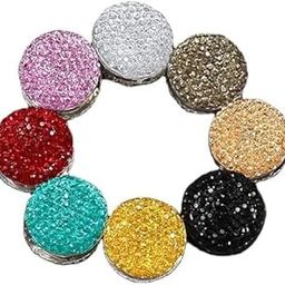 Rhinestone Alloy Magnetic Brooch Buttons, Round Pin Pins, 4 Pieces, Multicolour-image-6
