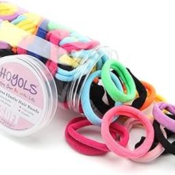 HOYOLS 100pcs Soft Hair Ties no Damage, Seamless Soft Thick Ponytail Holder Scrunchies Head Bands No Crease for Women Girls (Brunette Brown Set)-image-28