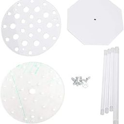 Yuecoom 28 Holes Pipette Rack, Plexiglass Round Disc Test Tubing Stand Holder Test Tube Rack Laboratory Equipment-23