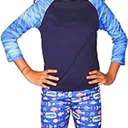 Aqua Holic Spandex Girls Regular Fit Printed Bottom & Top Set | Swimwear | Adjustable, Quick Drying Shorts for Swimming, Beach,Waterpark - Blue-image-89