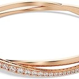 Womens Twist Bracelet, White, Rose Gold-Tone Plated-41