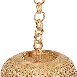 Bamboo MoonNest Lampshade | Handwoven Bamboo Lighting Fixture | Organic Ambient Light for Home or Café | Earthy Handcrafted Decor | Sustainable Natural Design | Artistic Lampshade-image-46