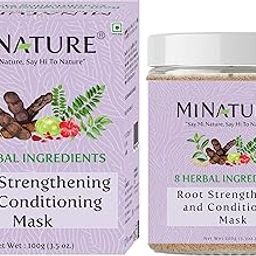 Root Strengthening and Conditioning Mask by mi nature | 100g(3.5 oz) | Enriched with 8 Herbal Ingredients - Fenugreek, Shikakai, Neem, Amla, Hibiscus, Rose petal, Bhringraj and Curry leaves-image-33