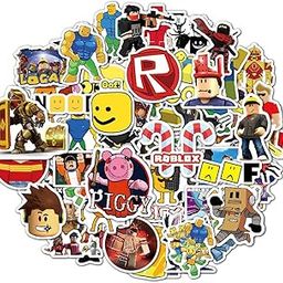 FlyBuyHub Roblox Aesthetic Vinyl Journal Stickers for Phone Case, Laptop, Notebook, Dairy, Water Bottle, School Bag, Etc Self-Adhesive Stickers Set of 50 Glossy and Waterproof Stickers (Roblox)-image-92