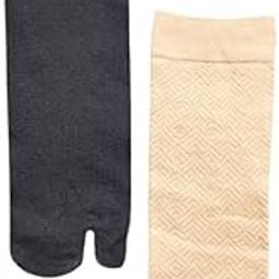 Ankle Length Black Patterned Calf Cotton Thumb Socks For Women/Girls for summer wear-Combo Free Size(pack of 2)-image-89