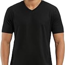 2726 Men's Super Combed Cotton Rich Solid V Neck Half Sleeve T-Shirt-image-13