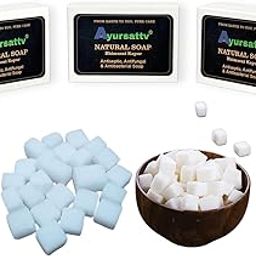 Anti-Acne, Skin Brightening & Moisturizing Bar for Face and Body – Natural Herbal Cleanser for Glowing Skin (Pack Of 3, Kapoor)-image-78