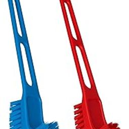 KIRUBHATEX Plastic Double Sided Flexible Premium Toilet Brush in Curvy Angled Design for Western and Indian Toilet Cleaning,Large, Multi Colour,Assorted, Pack of 2-image-94