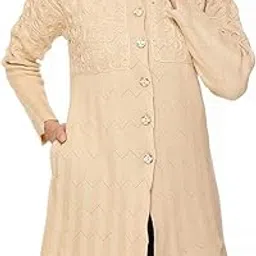 lady willington Women's Wool Round Neck Cardigan (FRONTLONGKADAIBAND_Skin_3XL)-picture-29