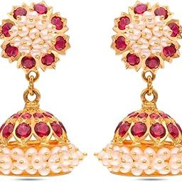 Women's Traditional Fashion Earrings (Bellimoda Jhumka) Saree Wear Accessory 100% Handmade And Damage Free One Gram Gold Polished Jhumka-image-41
