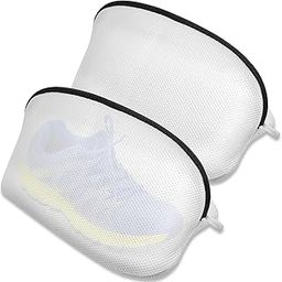 MUTMAIN Pack of 2 shoes Wash Bags with Bumper Protectors, Shoes Laundry Bags for Washing Machine, Mesh Laundry Bag and Laundry Dryer for Shoes Sneakers Knitted Socks, (White)-image-18