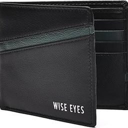 Men's Genuine Leather Black-Teal Slim Card Wallet-image-91