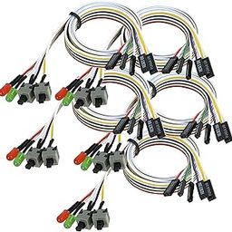 DAHSHA 5pack 27inch Computer Case ATX Power On Off Switch Cable With 2 Led Light Red Green Atx Case Front Bezel Wire-picture-25