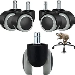 Maktune Office Chair Grey Wheels - Heavy Duty Caster Wheels for Rolling Chairs, Computer Chairs, Furniture - Replacement Parts, Wheel Base (Grey double color)-image-79