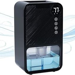 Electric Dehumidifier For Rooms And Offices, 1100ML Tank With LCD Display And 7 Ambient Lights, Auto Shut Off Dehumidifier Black - 22.5cm x 15cm x 11cm-image-75