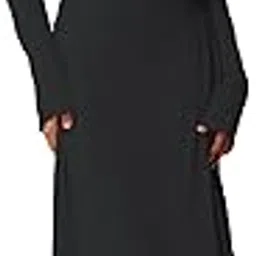 shasmi Women’s Square Neck A-Line Dress – Long Sleeve, Tie Waist, Knitted Stretchable, Casual & Office Outfit, Solid Winter Midi Dress for Women (Dress 221)-picture-7