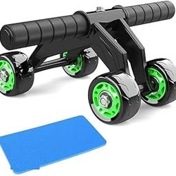 Professional Abdominal Wheel Ab Roller for Exercise Fitness for Men & Women Includes Extra Thick Knee Pad-Assorted Color (4 Wheel Ab Roller - Black)-picture-18