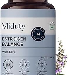 Miduty Estrogen Balance Supplement For Women | Helps in Period & PMS - 60 Capsules-54
