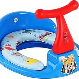 Zerya 1234 Soft Kids Toilet Trainer Baby Potty Seat With Handle And Back Support Toilet Seat For Girls & Boys (Blue)-image-38
