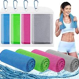 Leuceiy 4 Pack Cooling Towels (40"x12"), Cooling Towels for Neck and Face, Gym Towel for Working Out, Soft Breathable Microfiber Ice Towel for Yoga Sport Running Golf-image-96