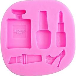 HomeBakers Mart Makeup Shape Cake Mould | Dress Up Nail Polish Lipstick Perfume and High Heels Decorating Fondant Silicone Mold | 3D Clay DIY Mold Cake Decor Tools-picture-31