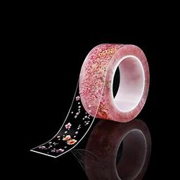 S.A.V.I Self-Adhesive Waterproof PVC Caulk Sealing Tape for Kitchen, Bathroom, Sink & Gas Stove – 3m x 4.2cm | Mildew-Proof, Easy to Apply | Decorative Transparent Floral Design | 1 Pc-28