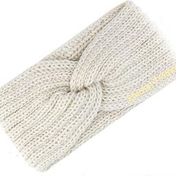 1Pcs Woolen Handmade Warm Winter Headbands for Women Cold Weather Knit Wide Headband Ear Warmers Soft Turban Stretch Headbands Earmuffs Ear Muffs for Girls Winter Running Head Wrap (White)-image-58