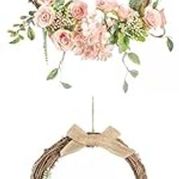 MERISHOPP 2 Pieces Rattan Hoop Flower Wreath Spring Front Door Garland Decoration|Home & Garden|Home D?©cor|Floral D?©cor-image-36
