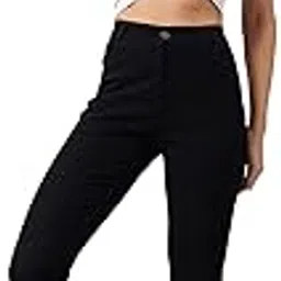 dolce crudo Women's Skinny High Rise Bleached Cropped Stretchable Denim Jeans-picture-5