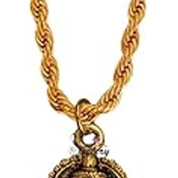 Lord Narasimha Vishnu Venkatesha Locket Chain Gold Brass Religious Spiritual Jewellery Pendant Necklace Chain for Men Boys-image-37