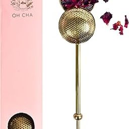 Brass Tea Strainer, Ball Shaped | BPA Free, Durable | Green & Black Tea Infuser | 18cms-15