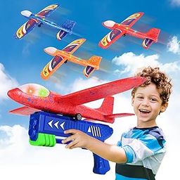 MOROVIK Foam Plane Airplane with Launcher Gun, Aeroplane Gliders, Flying Aircraft, Plane (Blue) (Multi)-image-58