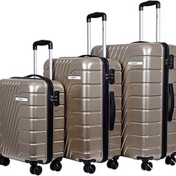 Film Classic Light-Weight & Durable Polycarbonate Brown DOTS Unisex Hard Luggage|Set of 3 (L+M+S)|8 Smooth Spinner TPV Wheels| Outer Combi Lock | Trolley Bag-image-62