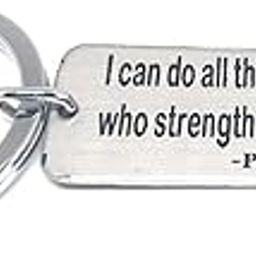 Holy Bible Verses Philippians 4:13 Keyring Keychain For Bike Car Home Office Men Women Boys Girls Steel Silver Keychain-image-72