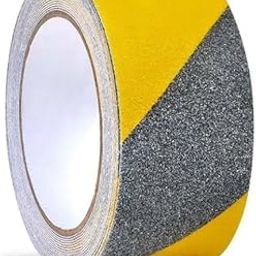 KITSSENTIAL® Anti Slip Glow Tape Luminous Non-Slip Grip Tape for Stairs & Slippery Surfaces, Self-Adhesive Radium Glow in The Dark Tape, Fall Resistant Skid Strips (2 InchX16.4 Foot) (Black-Yellow)-image-28