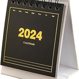 TRENDYNEST 2024 Calendar Freestanding Portable Small Desk Calendar for Office Home Desk Black on White | Planners & Organizers | Calendars & Planners | Office Supplies | Office-image-8