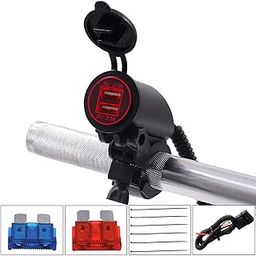 EN-VOLANT 5V 4.2A Dual USB Port Charger with Red LED Ring Light for 22mm Handlebar-picture-27
