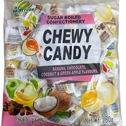 Haoliyuan Thai Chewy Candy, Banana, Chocolate, Coconut & Green Apple Flavours, 80 pcs, 280gm-image-88