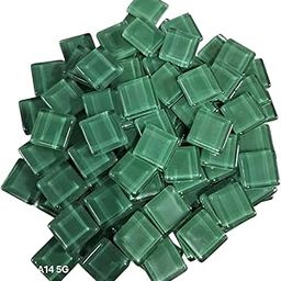 Art Mosaic Art Craft Tile Set for Wall Art, Decorative Glass Mosaic Tiles, Square Shape, Emerald Green (200gms per Packet pcs: 80-92 pcs-image-83