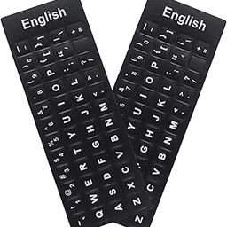 JESRA®2 Pack English Keyboard Stickers, Black Background with White Lettering for Computer Laptop Notebook Desktop, Replacement Computer Keyboard Stickers (English)-15