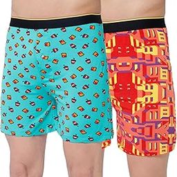 Printed Micro Modal Boxers Shorts for Men – Ultra Soft & Breathable, 3 Times Softer Than Cotton, Anti-Bacterial, Stretchable for Ultimate Comfort, Combo Pack of 2 (A Shark Tank Product)-image-26