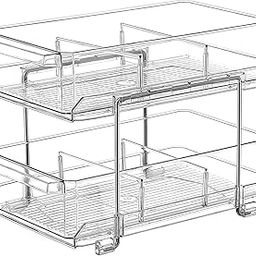 Lemoza 2-Tier Sliding Cabinet Organiser, Clear Acrylic Storage Bins, Pull Out Drawers for Kitchen, Bathroom, Under Sink-image-80