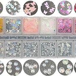 S.A.V.I 1PC. DIY Nail Art 12 Different Sequins Colorful Butterfly Paillette Glitter Style Manicure Flakes (Butterfly Love Series)-image-55