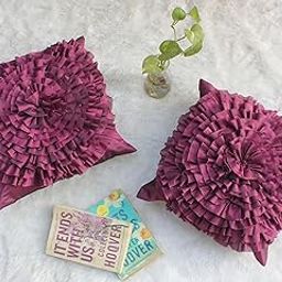 Dekor World 2 Piece Small Silk Amour Pur Collection Cushion Cover (Purple, 12x12 Inches or 30x30 cm) for Living Room and Bedroom-image-18