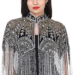 Women Net Poncho Fully Embrodiery Ponchu With Gold Silver Mix-image-7