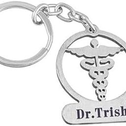 AbbZone Customized Doctors Logos Metal Keychain | Personalized Doctor Symbol Key ring | Key Chain with Name engraved-12