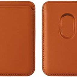 ™ Mag-Safe Leather Wallet Pouch Compatible for iPhone 12/13/14/ Min/Plus/Pro/Pro Max - Unisex Magnetic Case Credit/Debit Card ID Holder with RFID Blocking, Brown-0