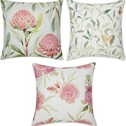 haus & kinder Digital Printed 100% Cotton Cushion Cover Pack of 3 | Throw Pillow Cushion Covers for Sofa Living Room | 16inch x 16inch-17