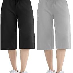 Women's Cotton Plain Capri, Loose Yoga Pants, Nightwear for Women Free Size (XL) Multicolour-image-86