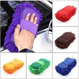 FSN -Car Washing Sponge with Microfiber Washer Towel Duster for Cleaning Car. Bike Vehicle (Multicolor)-image-20